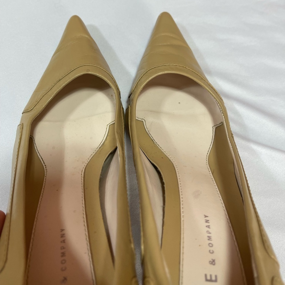 Nine & Company DUNN leather tan pointed toe heeled dress shoes women’s 6.5 M - Picture 8 of 17